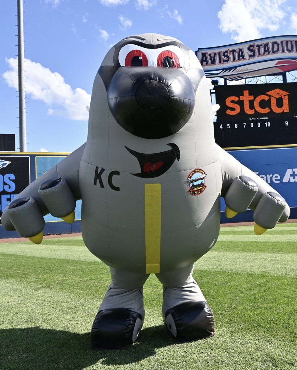 CHLOROFORMCURRY's tweet photo. Today I learned that one of the mascots for the Spokane Indians baseball team is a KC-135 aeromorph https://t.co/IRkvkD193S