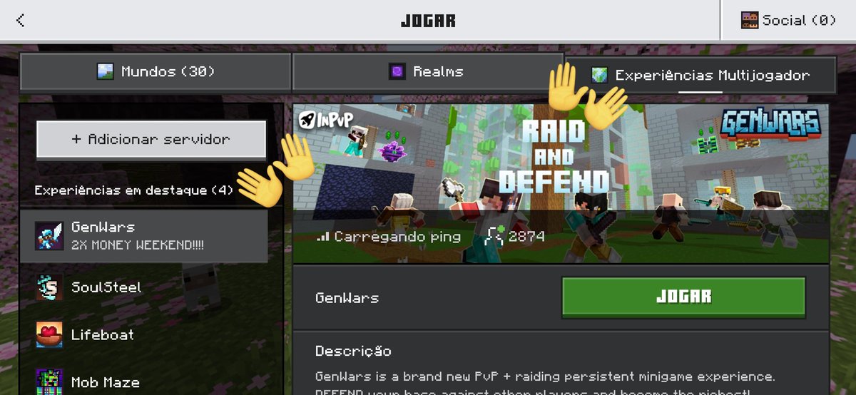 quackidevil's tweet photo. vai em experiências multijogador e clica em adicionar servidor, coloca QSMP no nome, coloca o endereço q é https://t.co/FfKmqUnY9x e a porta q é 19132. dps p achar ele vc rola até em baixo onde ta escrito experiências em destaque e ele vai ta la no final https://t.co/YSN5cbsScf