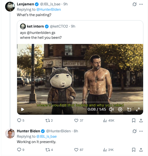 badattrading_'s tweet photo. even Hunter can't ignore $ket https://t.co/LqBWo8OcuS
