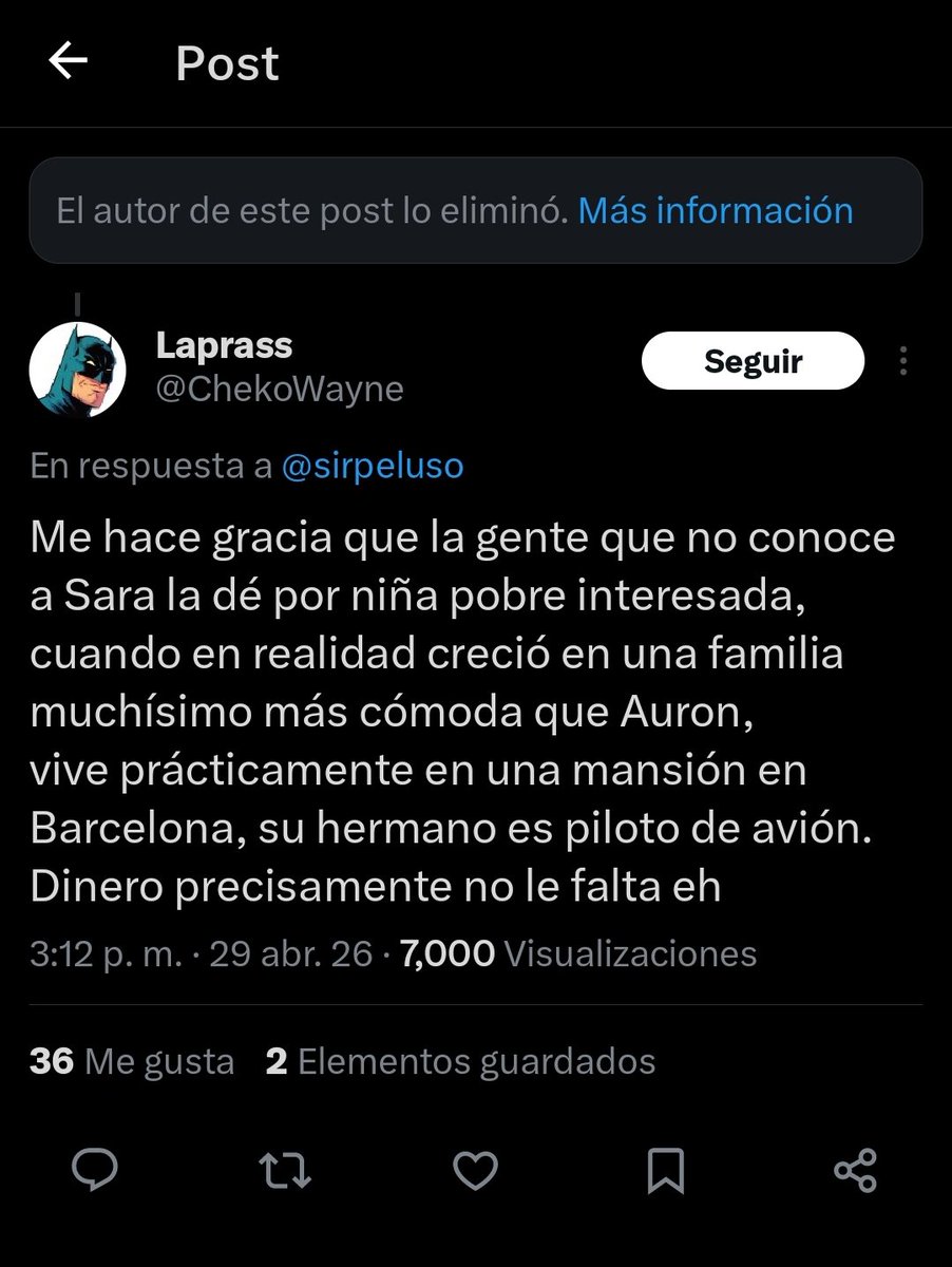 Captured02's tweet photo. Hace un mes y pico, con su multicuenta @sirpeluso hizo un hilo sobre el ex de Sara (Sara había borrado las fotos con él hace tiempo, pero Sergio las tiene guardadas). A su hilo llegó gente a tratar de interesada a la chica por la cara, y Sergio con otra multicuenta la defendió xd https://t.co/CX6gowP16n