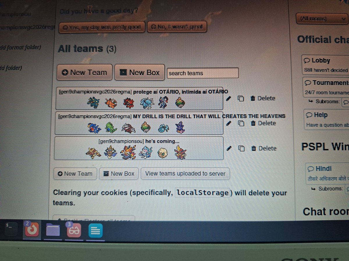 Vistankds's tweet photo. "Acho feio homem que builda times de pokemon no showdown por hobby enquanto espera o lançamento de pokemon champions"
Eu sendo horroroso: https://t.co/JYsLFq9pbL