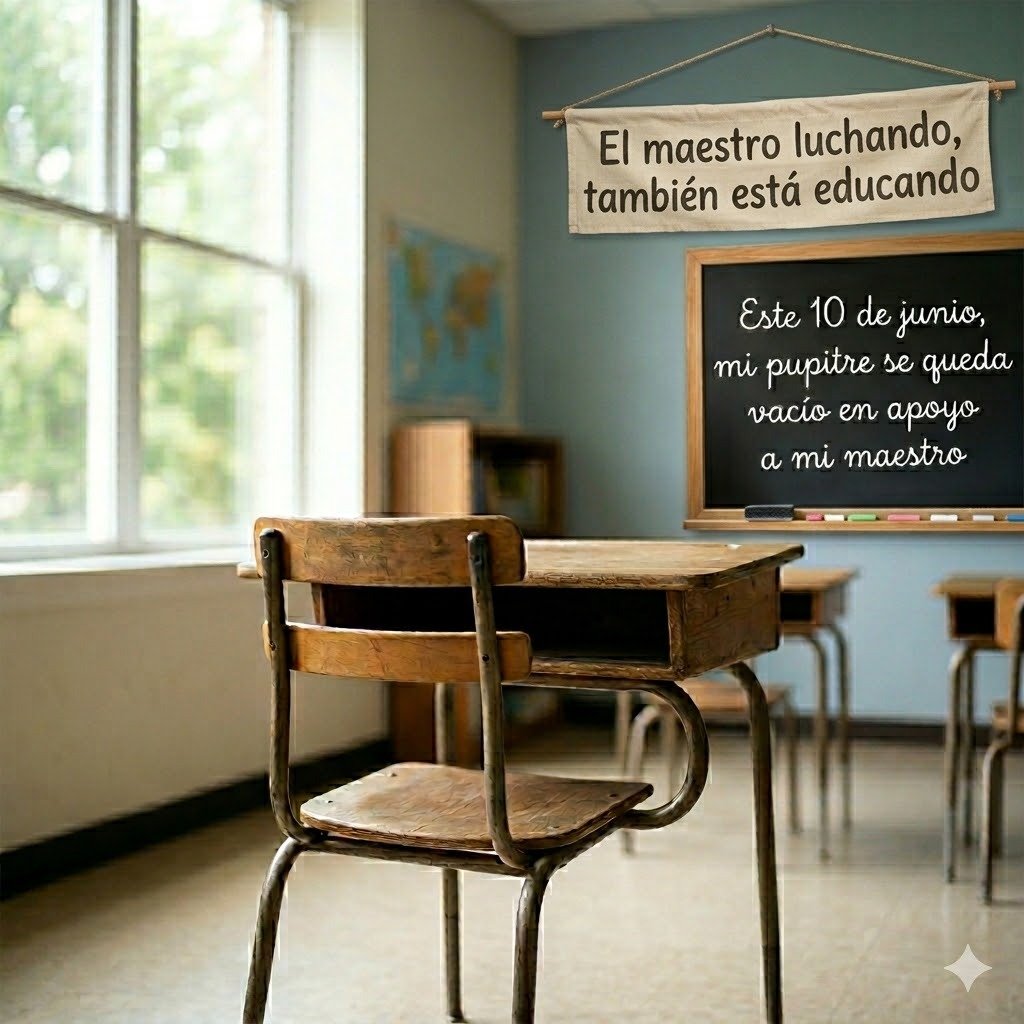 Asocejuprc's tweet photo. Las aulas vacías este 10 de junio serán el mensaje más contundente: sin salarios dignos no hay educación posible en Venezuela. ¡El magisterio y la universidad se respetan! #ParoEducativo10J #UnDíaPorLosDocentes https://t.co/rdyi4hARg5