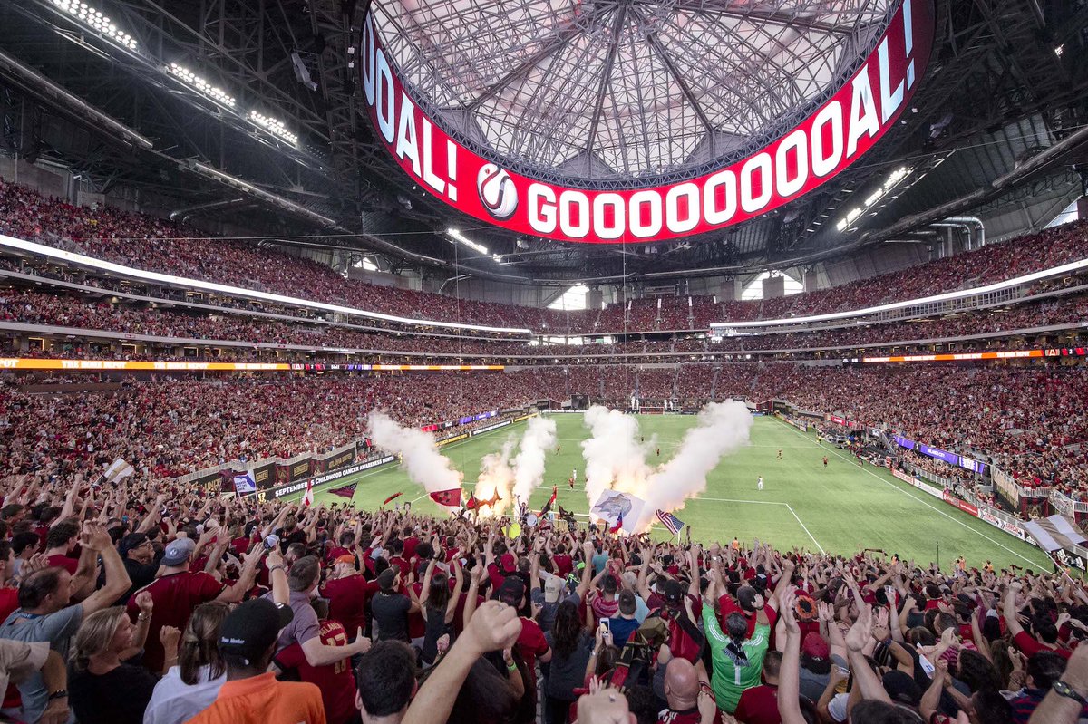 HeyCoachAndy's tweet photo. @Moje_89 Here is Atlanta which is terribly boring and not built for soccer, such a weak take. https://t.co/tOsHLSgEnx