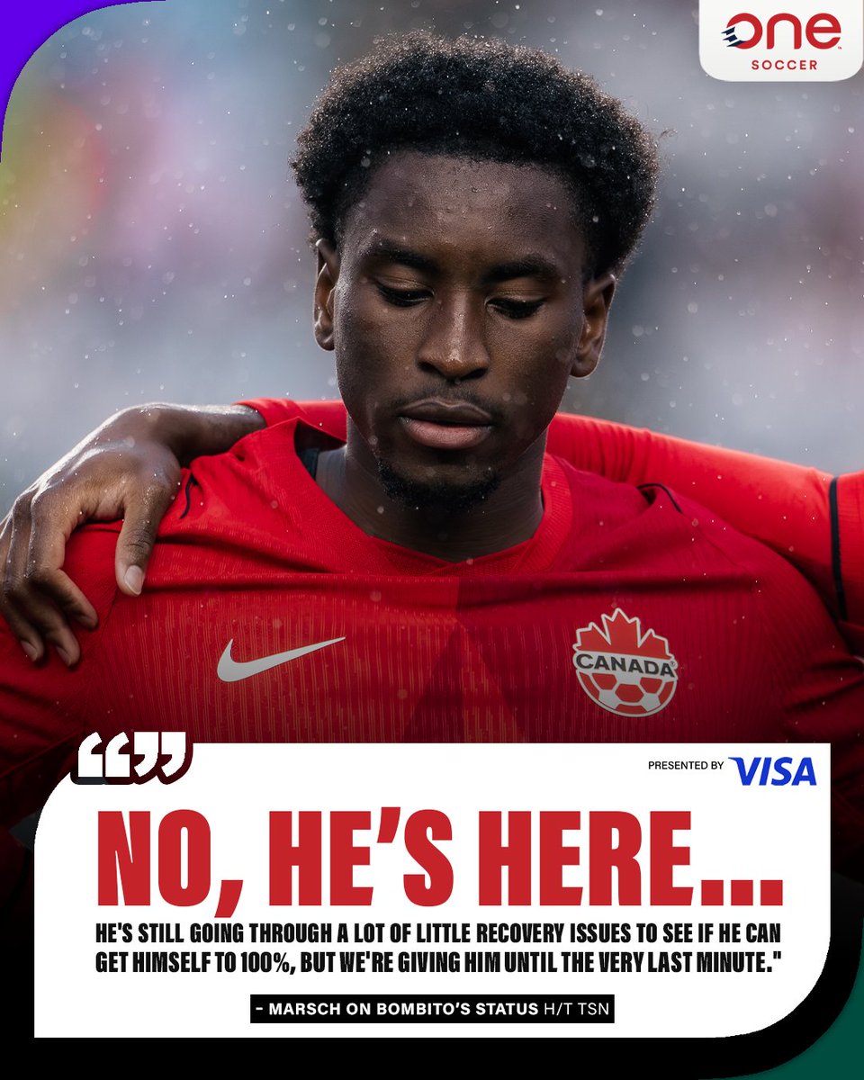 onesoccer's tweet photo. Has Moïse Bombito been replaced in the CanMNT 🇨🇦 World Cup squad? 🤔

Jesse Marsch provides an update as the team lands in Toronto on Sunday afternoon 🛬

H/T @TSN_Sports https://t.co/XPJflFg8wv