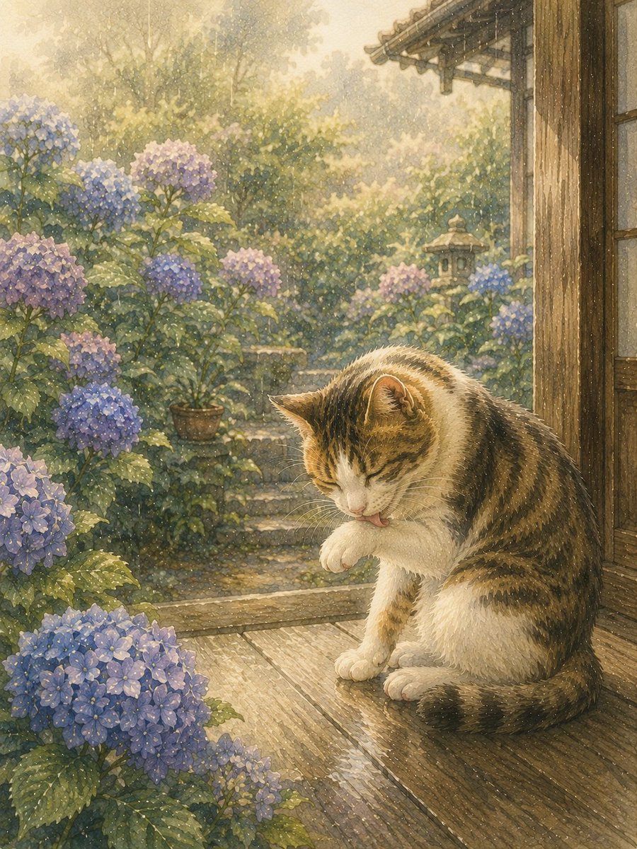 Post by mimincyu(みみんちゅ) on X: 紫陽花と猫