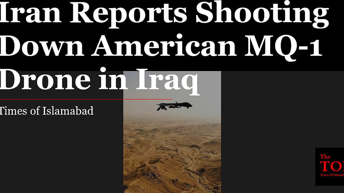 TimesofIslambad's tweet photo. Iran Shoots Down American Drone Amid Rising Tensions https://t.co/9DrxFyAxGM