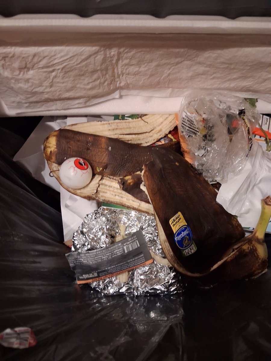 Hesycrashed's tweet photo. Cartoon looking trash can https://t.co/Znkiy85Ezd