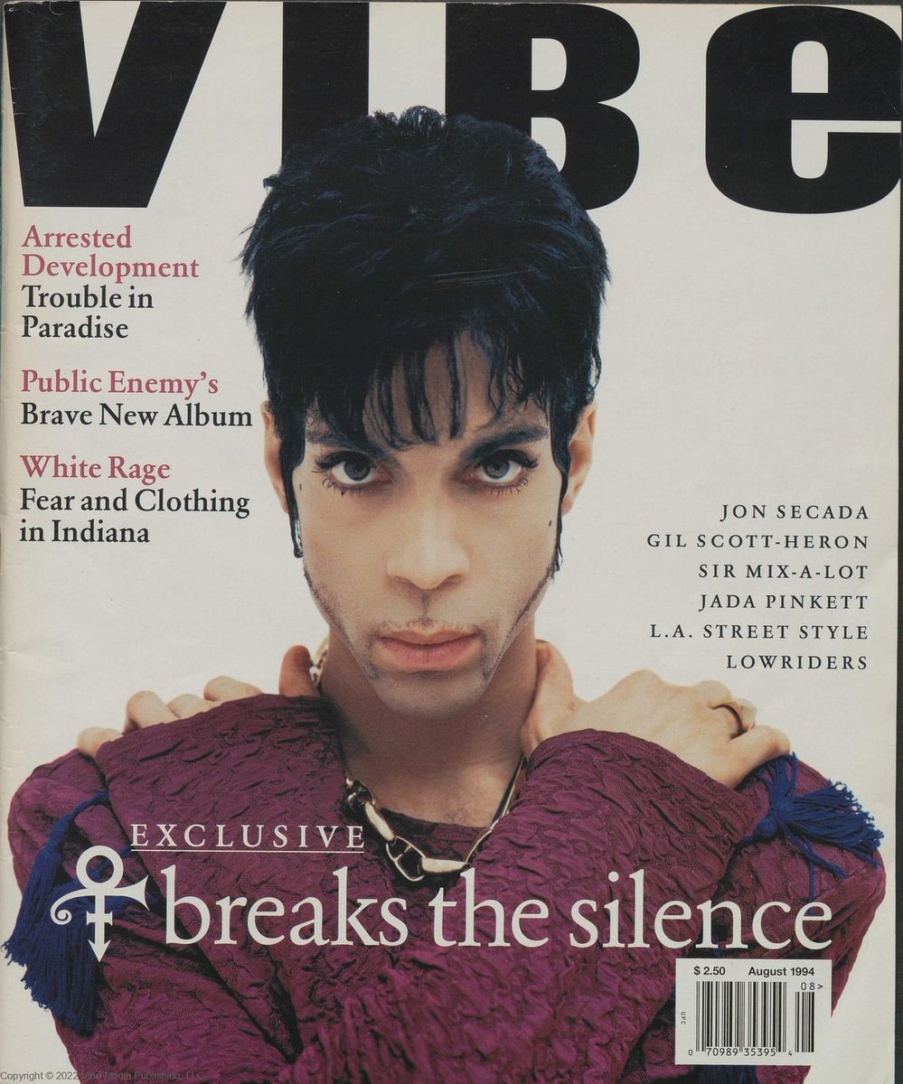 VibeMagazine's tweet photo. Revisit Prince’s August 1994 Cover Story 🎂🎈 https://t.co/98jmDK4B37 https://t.co/cCT2tjD8jy