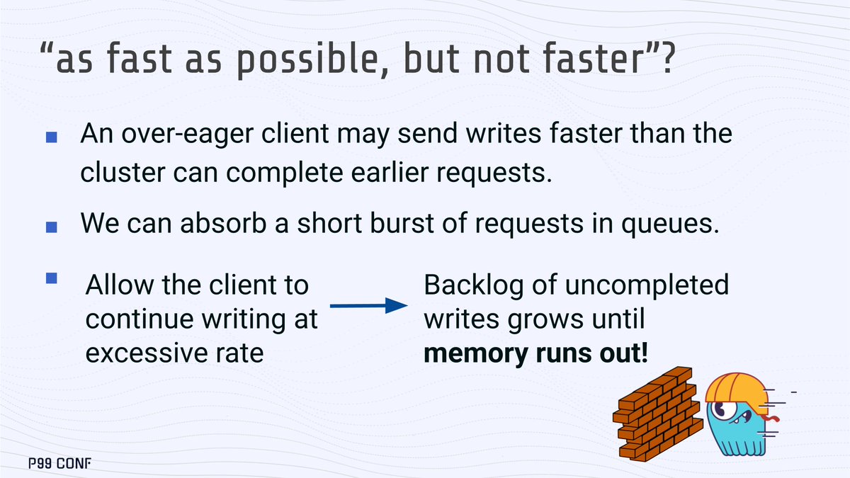 P99CONF's tweet photo. One of our more technical #P99CONF sessions dove into how ScyllaDB prevents overload by throttling clients to the optimal request rate — keeping memory stable without wasting capacity. Watch Nadav Har’El's session for free here > https://t.co/iimIX2J8Nf

#ScyllaDB https://t.co/6Y8nzBU9X6