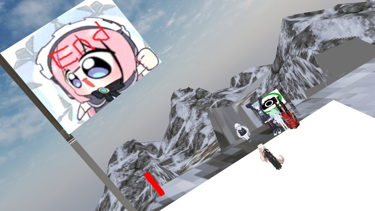 Ladybug_VRC's tweet photo. 埋まっていた彼と登頂成功…！！！
最後落としかけて引っかかった時は終わったかと思った　ドラマみたいな展開で心踊ったね

素敵なドラマをありがとうかたぴ─── https://t.co/HoFe531PK2