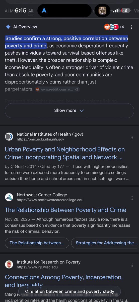 braebarian's tweet photo. @42221w @Brooklynmonk @BriskittyThe3rd @dhe3g So ur explanation is that melanin makes ppl do crime? What abt the hundreds of studies showing relation between crime and poverty can we pls be serious https://t.co/bhGF3mCNyz