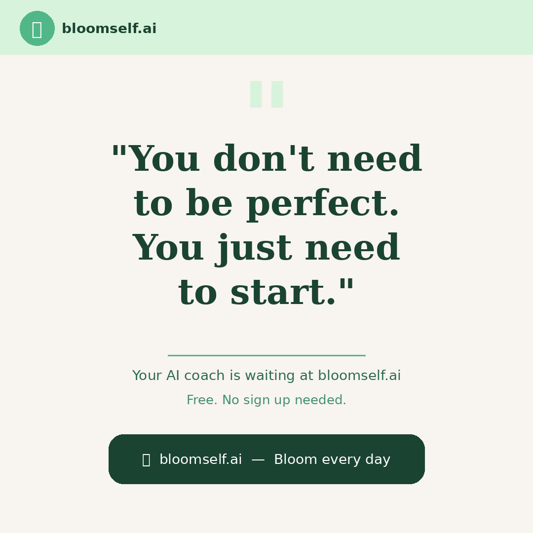 BloomSelf28174's tweet photo. You don't need to be perfect.
 You just need to start.
 Your free AI life coach is waiting at https://t.co/f4Au0jB72x 
  — no sign up needed.

#wataa #chudai https://t.co/uPAZ3CfbJv