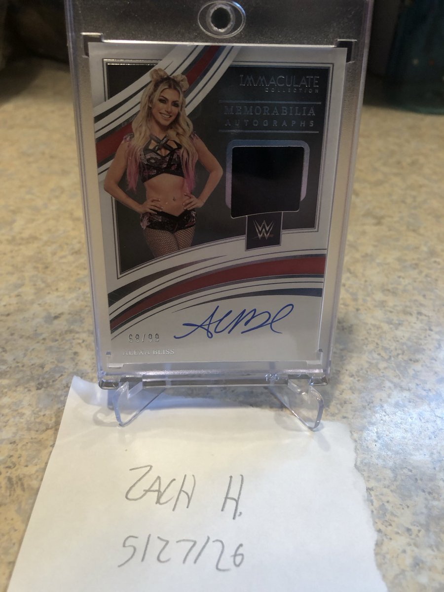 HuffCards's tweet photo. @LAcarddude $150 Alexa Bliss Immac /99 
Superstar Worn/Used patch https://t.co/OtTrNiSm7w