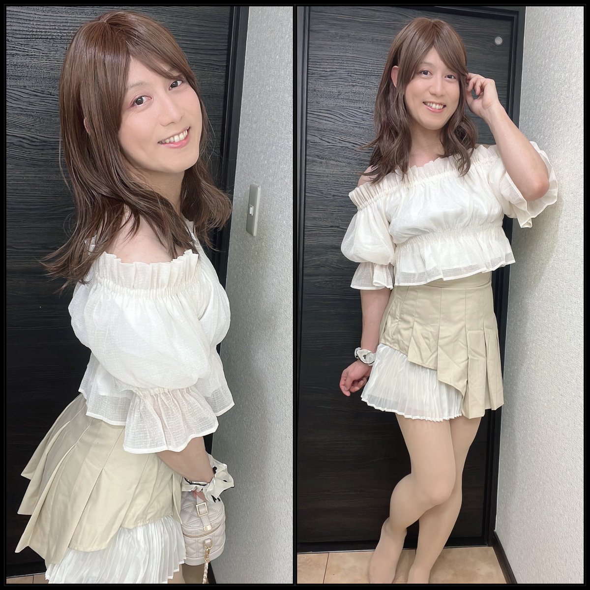 nana_tsubaki's tweet photo. 月曜日💕おはよ😘☀️
平日スタートです🍀
今月は祝日が無いから、1週間が長く感じますね😮‍💨💦
でも気持ちを切り替えて🙌✨
今日もゆるっと頑張りましょー🥳💓
皆様、今週もよろしくね😉🫶🏻

本日のコーデ🤗✨
オフショルトップスにプリーツ入りのスカパン合わせ🥰
このミニ丈コーデもお気に入りです🤭💓 https://t.co/qBmD4jAGYX