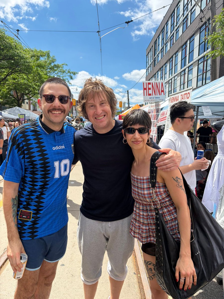 pyettra's tweet photo. nothing more torontonian than meeting Matt Johnson at dundas west during do west fest https://t.co/itGJtJHamz