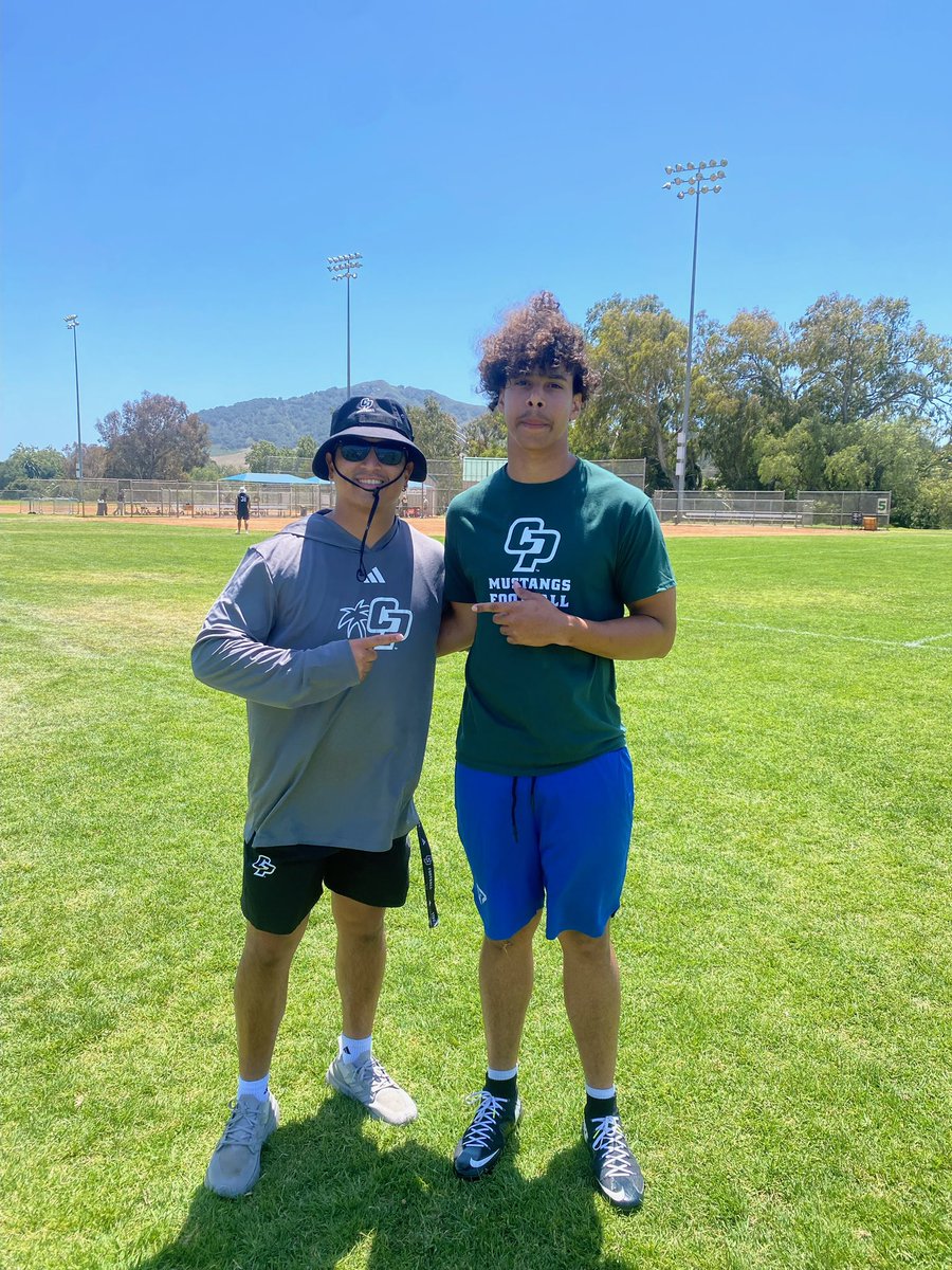 CLee_5's tweet photo. Great camp today got in some good work. Thanks for having me @calpolyfootball @CoachRomeroCP @CoachTSkip @CoachEBrown @CoachMHazelwood @RHPKares @RHPsports @mrixta @ChargeToKeep @bruce_bible https://t.co/NerRDKAouk