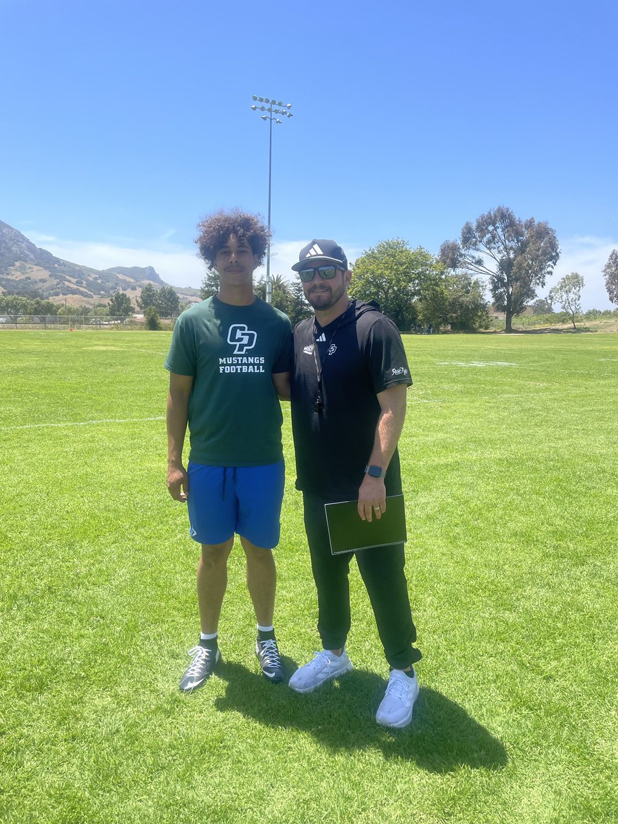 CLee_5's tweet photo. Great camp today got in some good work. Thanks for having me @calpolyfootball @CoachRomeroCP @CoachTSkip @CoachEBrown @CoachMHazelwood @RHPKares @RHPsports @mrixta @ChargeToKeep @bruce_bible https://t.co/NerRDKAouk