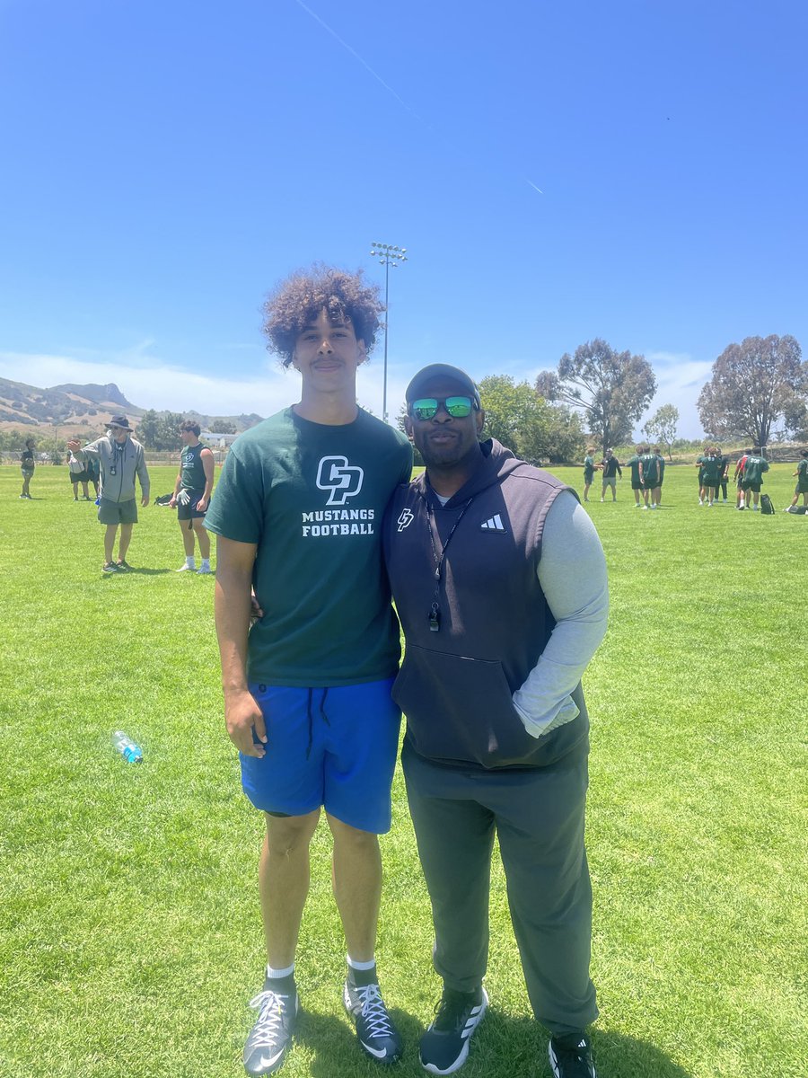 CLee_5's tweet photo. Great camp today got in some good work. Thanks for having me @calpolyfootball @CoachRomeroCP @CoachTSkip @CoachEBrown @CoachMHazelwood @RHPKares @RHPsports @mrixta @ChargeToKeep @bruce_bible https://t.co/NerRDKAouk