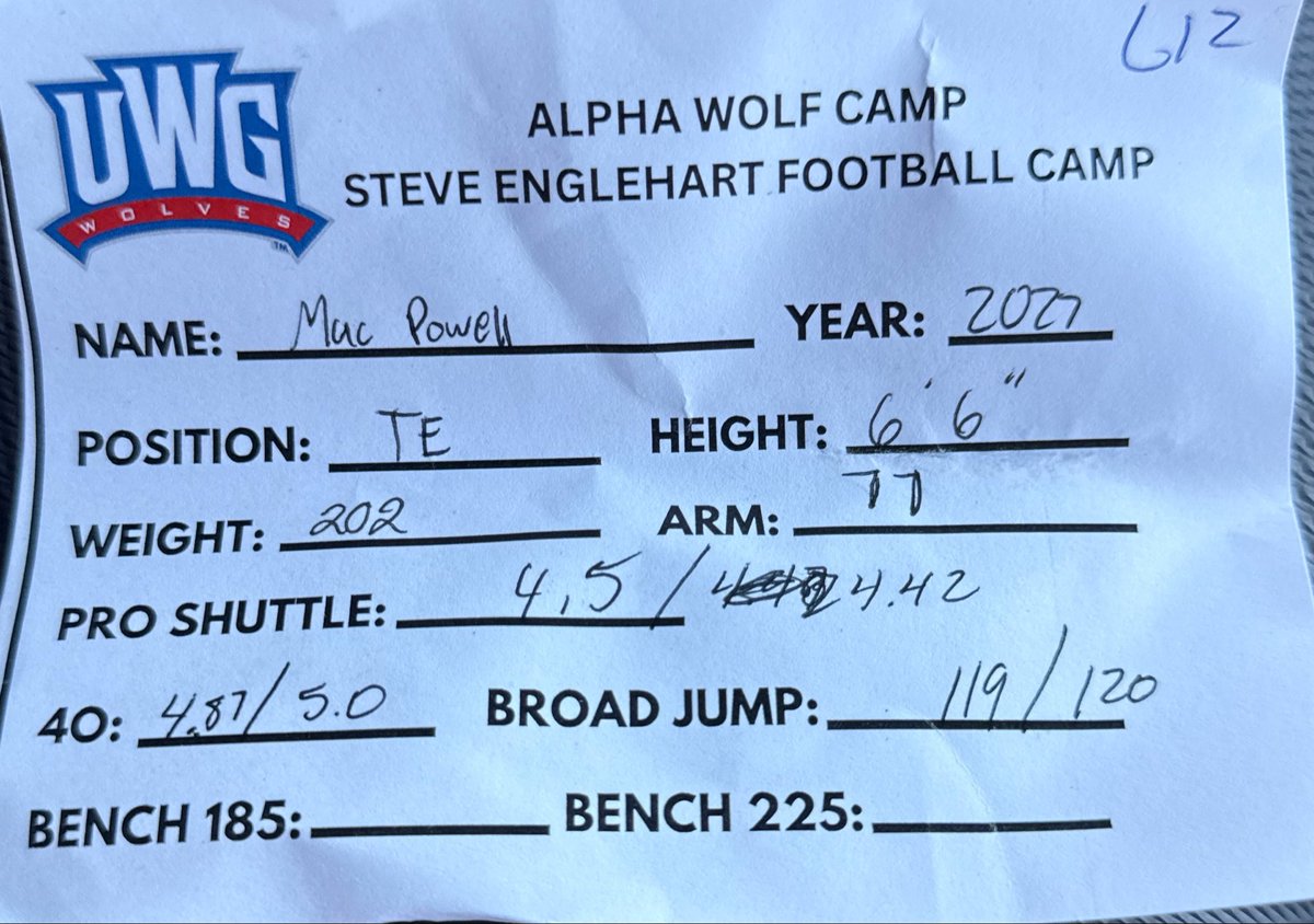 Mac_Powell14's tweet photo. I had a great time at the @UWGFootball camp! I’m glad I got to show the staff my talents in person! I went 5/5 in my 1on1 reps! I’m looking forward to keeping in touch! @CoachMartinOC @devinbice88 @draemccray24 @Coach_Englehart 

#HWPO #WINTODAY
@LumpkinFB @CoachHeathWebb @CameronPettus @ZackaryStroud @RecruitGeorgia @NwGaFootball @NEGARecruits @D1RecruitNation @247recruiting @On3 @MattDeBary @CJacksonPRZ @PrepRedzoneGA @ChadSimmons_ @RustyMansell_