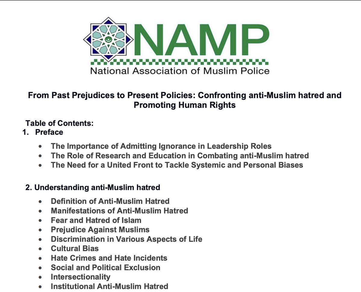MrAndyNgo's tweet photo. The National Association of Muslim Police in the UK put out a policy and guidance paper that defended Hamas' actions in Israel on Oct. 7 as "unverified stories" and compared Islamophobia to racism and criticized counter-terrorism strategies. https://t.co/6X2dHDusnq