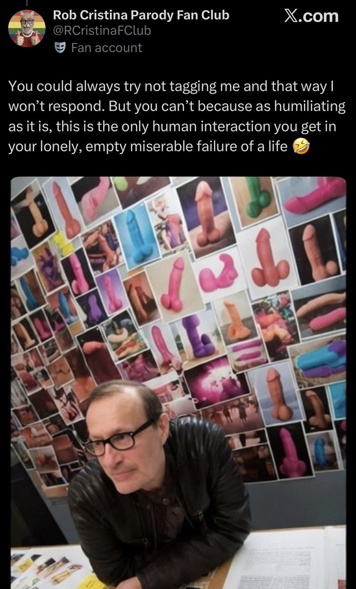 CaseCT14's tweet photo. Every accusation… #2 😂😂😂😂 
Spends hours in ai dreaming up images of dicks. @RCristinaFClub 
Gay as fuck pervert. https://t.co/4la0fzT55d