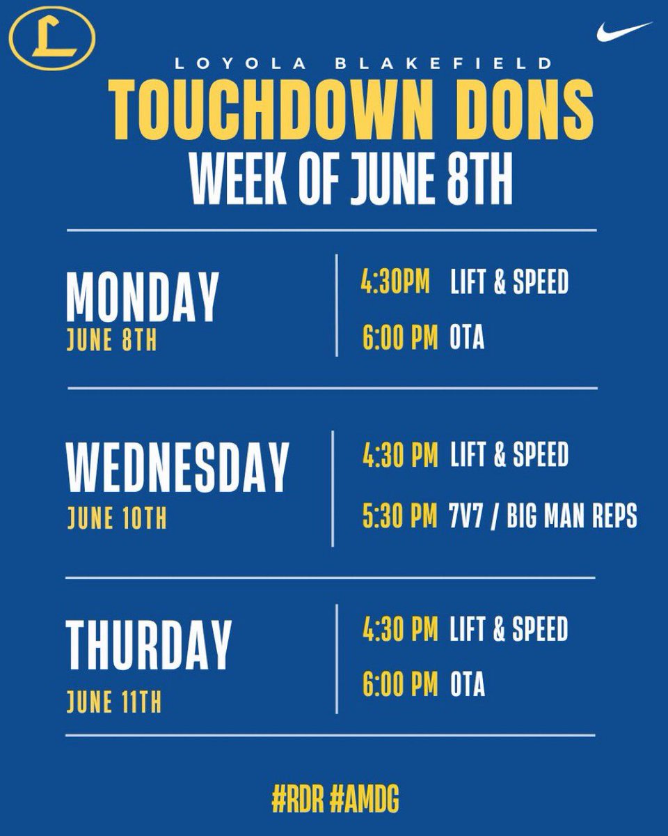 TouchdownDons's tweet photo. First week of summer workouts!!!

@CoachRichHolzer 
#RDR #AMDG https://t.co/up178zPJ6u