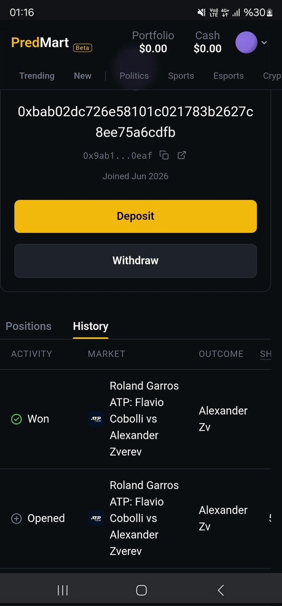 predictioncu's tweet photo. It won! I was about to make $30 from $24 on Polymarket, but instead, I opened a position with 1.7x leverage on @predmart_app and walked away with $35.5 https://t.co/kjBkSeeH3Q