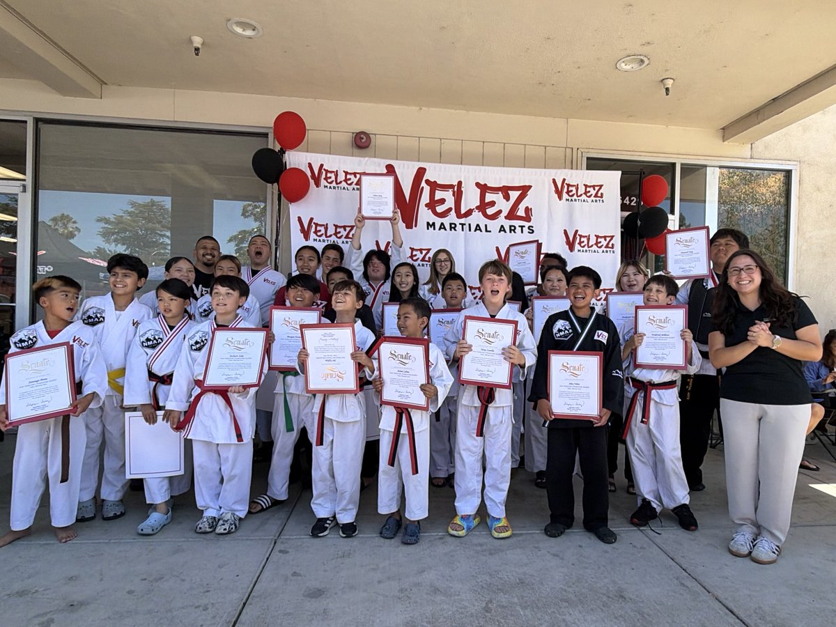 SenatorAshby's tweet photo. Congratulations to these students of @ArtsVelez School on qualifying for the National Martial Arts Alliance 2026 State Championship! #TeamAshby appreciated the opportunity to personally wish each student luck and recognize them for their hard work and dedication to their training. Please help us wish them luck as they represent Senate District 8 at the state championship!