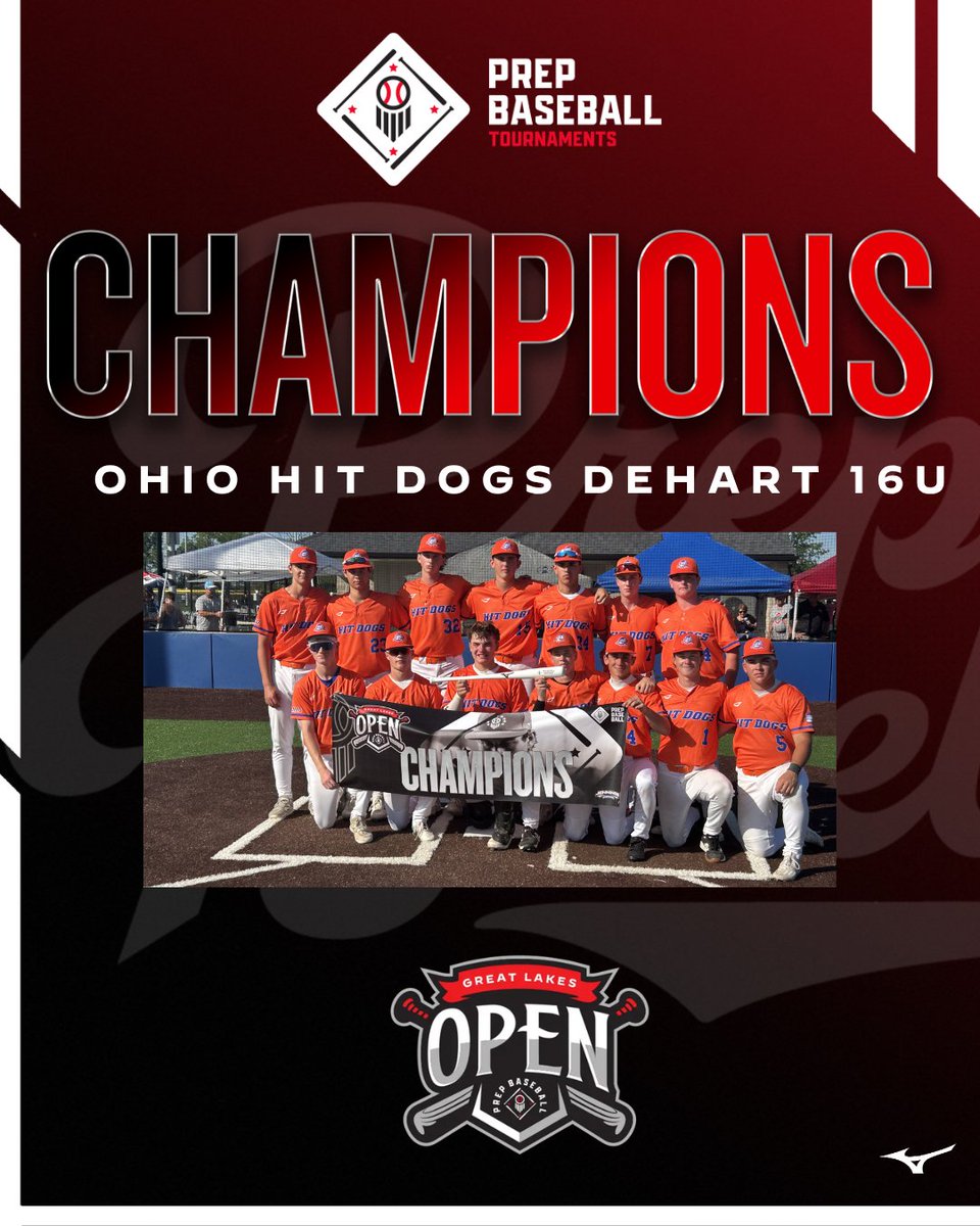 PrepBaseballOH's tweet photo. 🥇TOURNAMENT CHAMPIONS🥇
🏆PB Great Lakes Summer Classic🏆
 
Ohio Hit Dogs Dehart 16U | @ohhitdogsdehart 

⚾️16U Baseball   
📅6/4-6/7
📍Columbus, OH

@PBTourney | @PrepBaseballOH | @PBCbus https://t.co/8JFgpodOdA