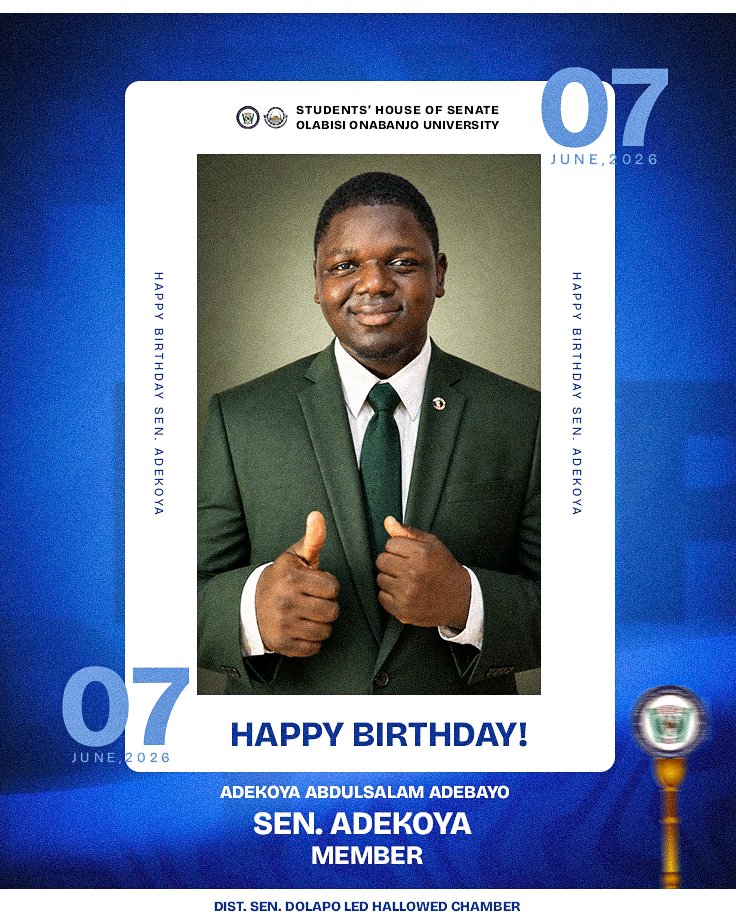 OOUSHS's tweet photo. The 39th OOUSHS celebrates a passionate and capacity leader today. 

Your unwavering commitment and leadership support to the 39th OOUSHS and the school at large is duly recognised today. 

Happy Purposeful Day !Sen. Adekoya, we wish you the best life has to offer. https://t.co/zsFaiSbZ9o