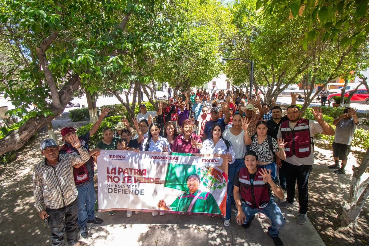 PartidoMorenaMx's tweet photo. ¡Ni un paso atrás en la defensa de nuestra patria soberana! 🇲🇽🫡

Así se organizó el pueblo en El Salvador, Zacatecas; Metlatónoc, Guerrero; Aquila, Veracruz; Cuncunul, Yucatán; Matamoros, Tamaulipas; San Felipe de Jesús, Sonora; Tuxpan, Jalisco; San Luis del Cordero, Durango, y Santa Catarina, Guanajuato.

#PorLaSoberanía