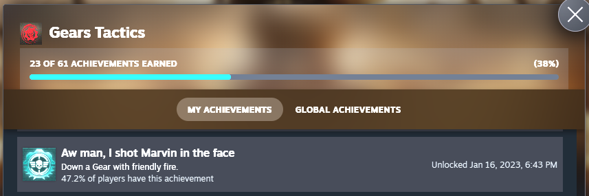JamesGiese's tweet photo. @Dansgaming @CohhCarnage @GearsofWar Gears Tactics is the only Gears game I have played and this is my fav achievement from the game: https://t.co/a7Z3afOVzn