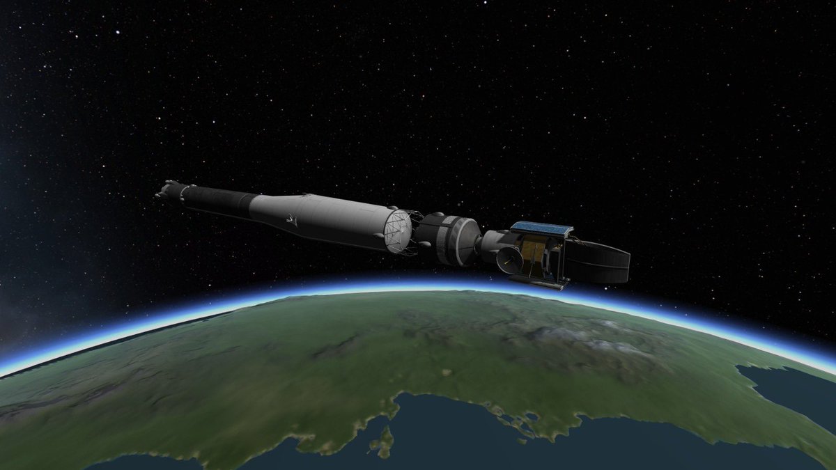 GeraldJr1997's tweet photo. And after the came using another R7 a placed a munar survey satellite to find the best spots for a mun base https://t.co/thN59qhNBM