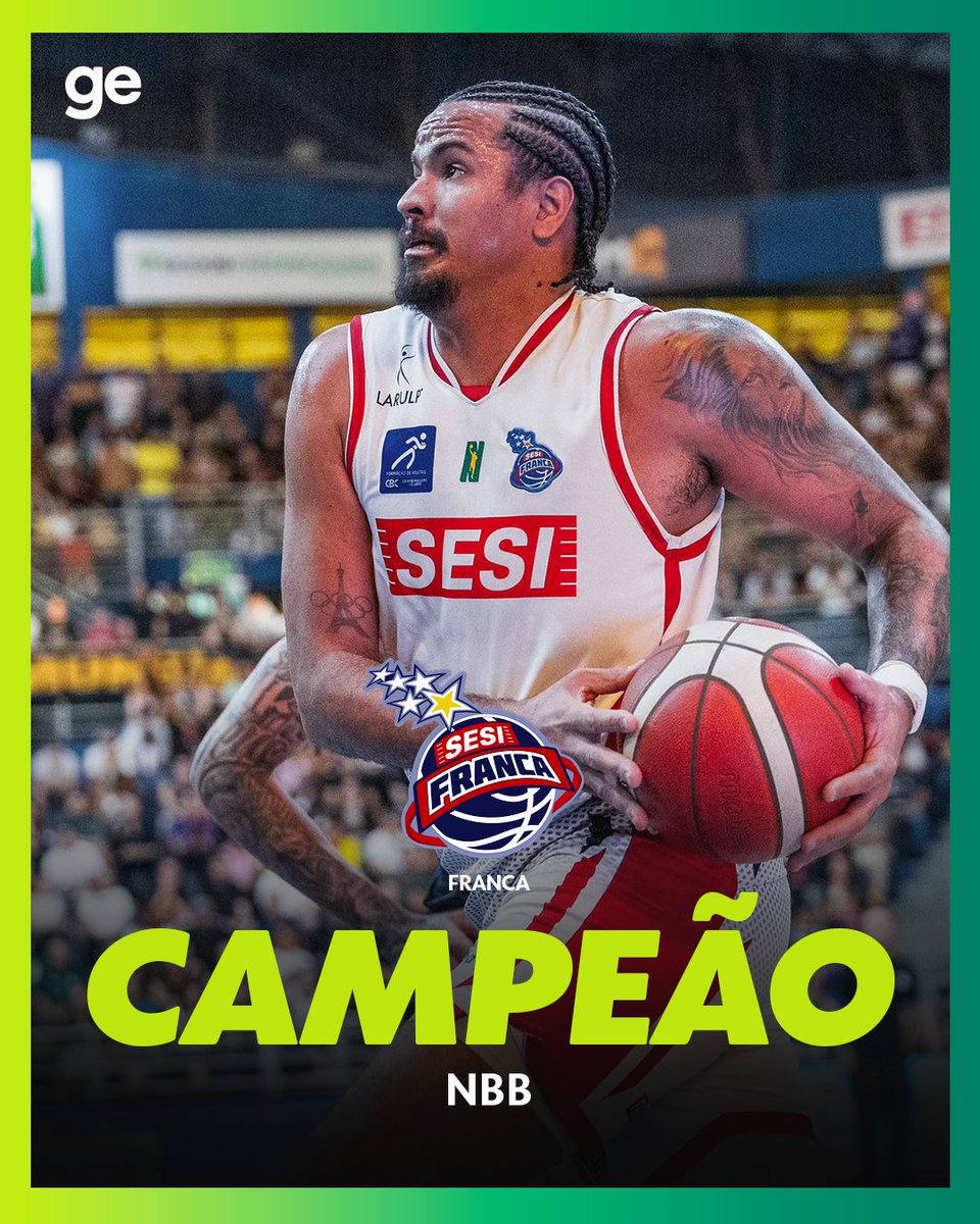NBAdoPovo's tweet photo. Acabou

O Franca Basquete é o campeão do NBB

Quinto título CONSECUTIVO 🏆 🏆 🏆 🏆 🏆 https://t.co/NzIbtjpZ95