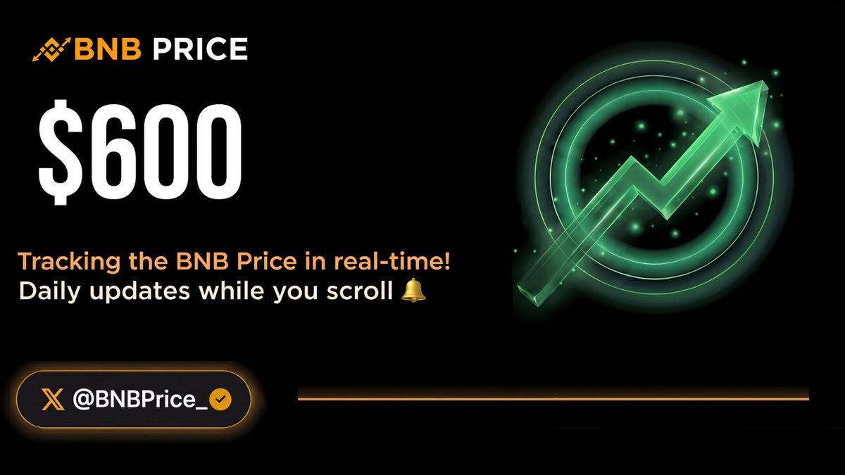 BNBPrice_'s tweet photo. 🟢 #BNB Price: $600 https://t.co/FxJgKJKVMO