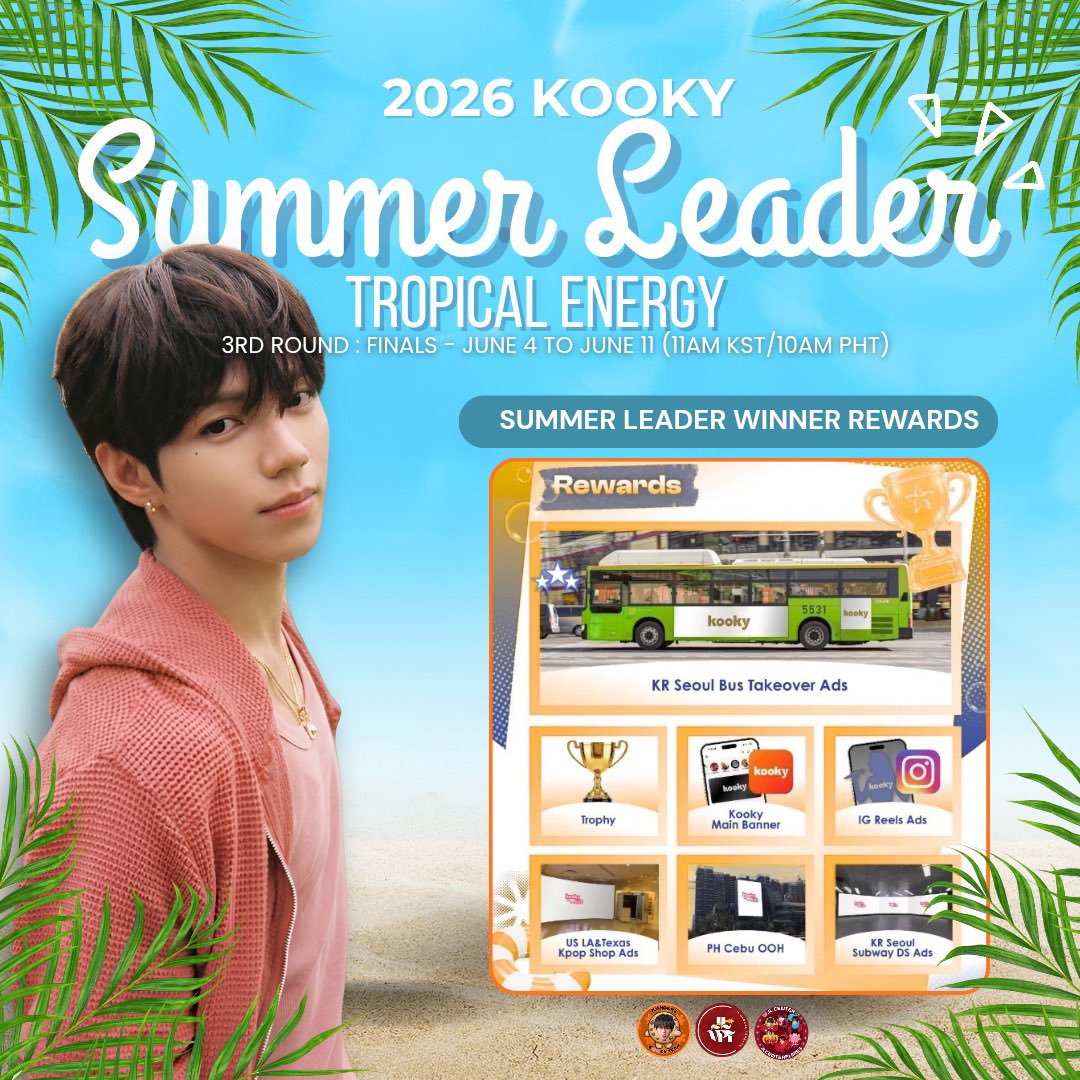 jlcjlanderz_vt's tweet photo. ☀️ [𝐅𝐈𝐍𝐀𝐋𝐒] 𝟐𝟎𝟐𝟔 𝐊𝐨𝐨𝐤𝐲 𝐒𝐮𝐦𝐦𝐞𝐫 𝐋𝐞𝐚𝐝𝐞𝐫 𝐀𝐰𝐚𝐫𝐝𝐬: 𝐓𝐫𝐨𝐩𝐢𝐜𝐚𝐥 𝐄𝐧𝐞𝐫𝐠𝐲 ☀️

Starflares/Byeolbitdan and JL stans, voting for the Finals is still ongoing! Let’s continue showing our support and help JL secure a spot in the Grand Finals.

This award celebrates the artist who brings the fire, the rhythm, and the soul of summer to fans. With his charisma, passion, and captivating performances, JL truly embodies the spirit of this title. ❤️‍🔥

🎁 Reward: Seoul Huge Subway Ads (Hongdae) + Advance to Grand Finals
🖇️ Vote here: https://t.co/IYXzZrDzmC
🗓️ Voting period: June 4 - 11, 10AM PHT / 11 AM KST

Let’s bring JL all the way to the Grand Finals! 💪✨

📢 Follow @JLVPTeam and @jlcjlanderz_vt for voting guides and updates.

#AHOF #아홉 
#AHOF_JL #제이엘  
@AHOF_official