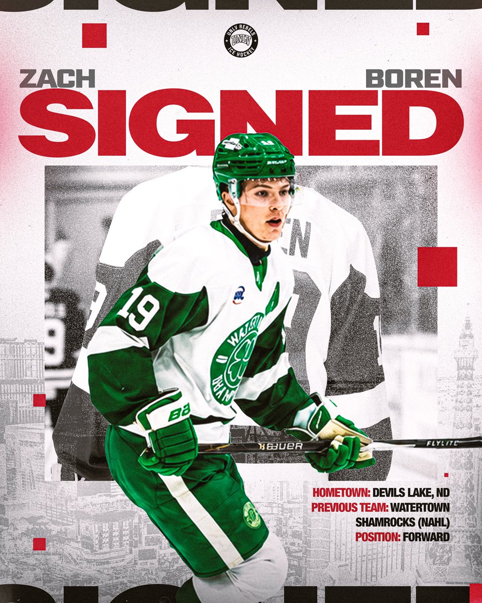 UNLVRebelHockey's tweet photo. Vegas bound 🎰

Everyone welcome Zach Boren to the Rebel family🏒

Read below for his decision ✍️ https://t.co/4UFsxvhuGZ