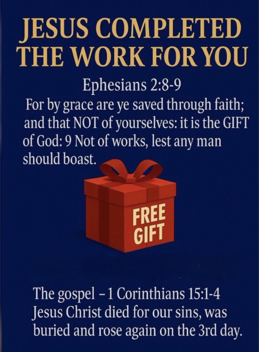 TrustJesusAlone's tweet photo. Believe the gospel to receive eternal life, born of the Spirit event takes place instantly.

❌turning from sins

Good work AFTER 

❌work to earn God's 🎁eternal life https://t.co/KfhQCQfaSX