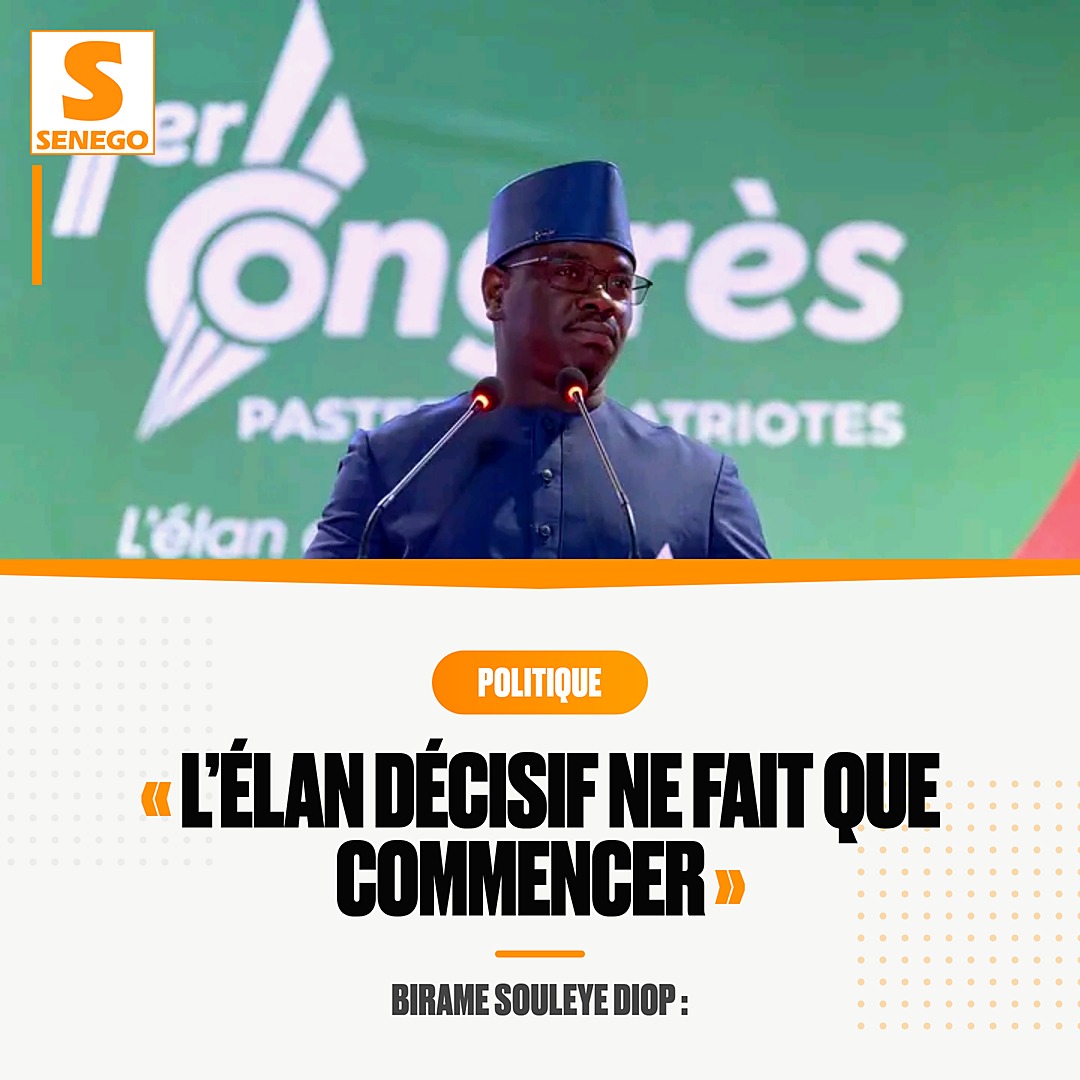 senego's tweet photo. Le premier congrès de PASTEF Les Patriotes, tenu à Diamniadio, a réuni des délégués venus du Sénégal et de la diaspora. Birame Souleye Diop y voit le début d’une nouvelle étape pour le parti. https://t.co/jVH7OWaEIG