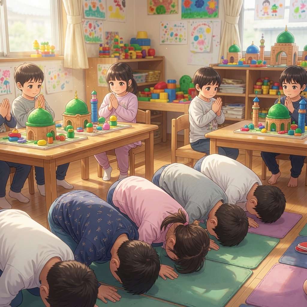 airi_fact_555's tweet photo. Apparently, this trend is not limited to Japan but is increasing all over the world. It seems that countries around the world are still unaware that an invasion from Islam has begun. In a nursery school in Gifu Prefecture, Japan, there are 30 foreigners in one class, and as part of "cross-cultural education," they are taught how to pray in an Islamic mosque and are making mosques out of clay. When one child says, "I was playing in the mosque," another child scolds them, saying, "A mosque is not a place to play, it's a place to pray."