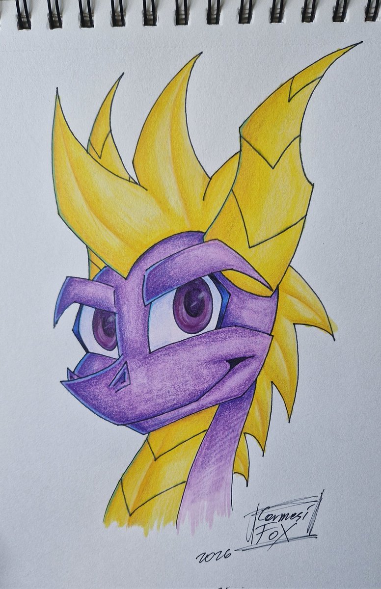 CarmesiFox's tweet photo. #spyrothedragon #spyro #traditionalart https://t.co/CcwvrSFCPW