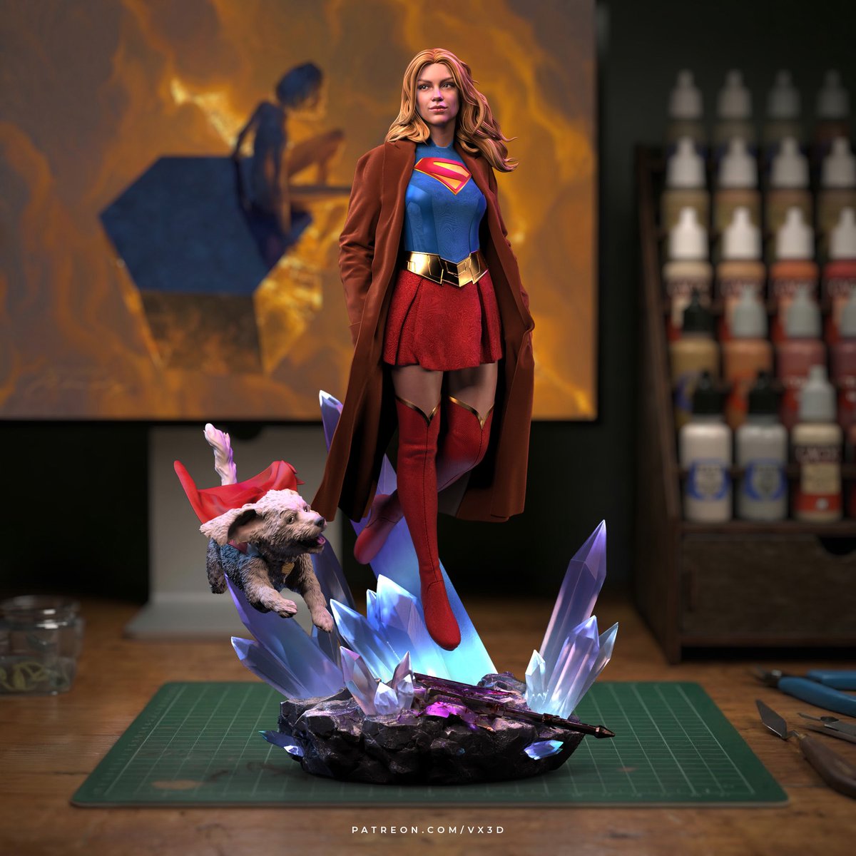 vxlabs3d's tweet photo. She looks like she’s about to save the world and ruin your mental health at the same time. #supergirl #collectible #3dprinting https://t.co/XTZnoN66Pd