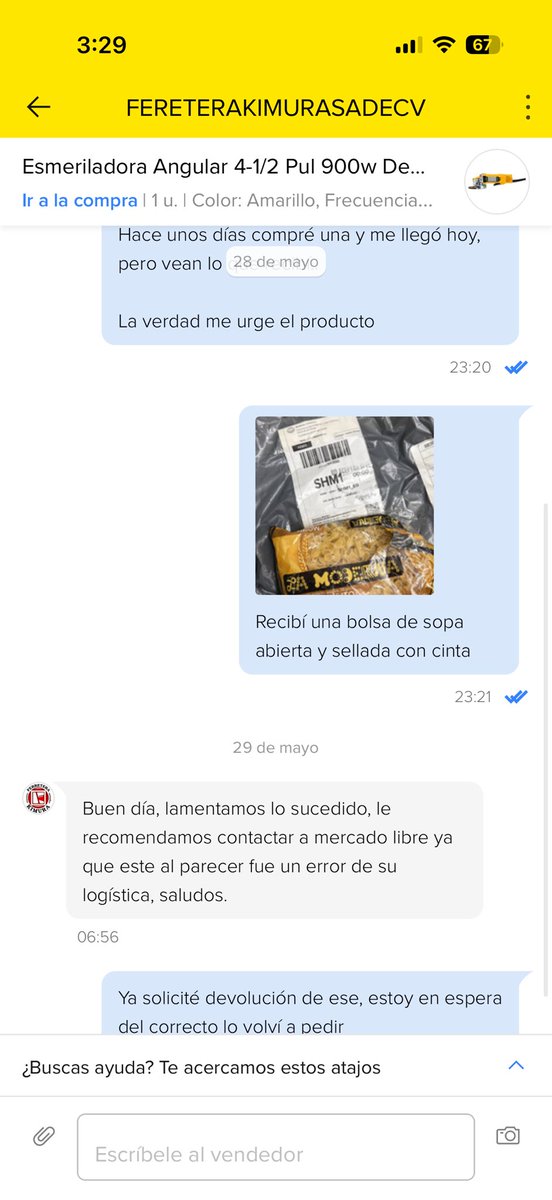 Dionisio_7's tweet photo. @MercadoLibre @ML_Mexico 

Compré una cortadora y recibí una sopa abierta. Devolví lo que me llegó y, tuve que volver a comprarla. Me rechazan la devolución porque el producto no corresponde. ¿Qué esperaban que regresara si eso fue lo que recibí?
Solicito que revisen mi caso. https://t.co/IOjTKp1hw5