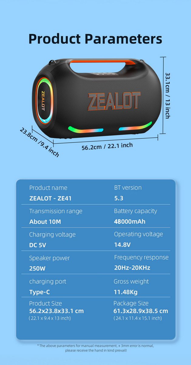 Nelsonmandasa02's tweet photo. ZEALOT ZE41 Party Box 250W Bluetooth Xboom Boombox Speaker 
The Zealot ZE41 produces a total power output of 250 watts.
Monster Bass Machine 
Available for Sale and pickup https://t.co/5asBDS7CGM