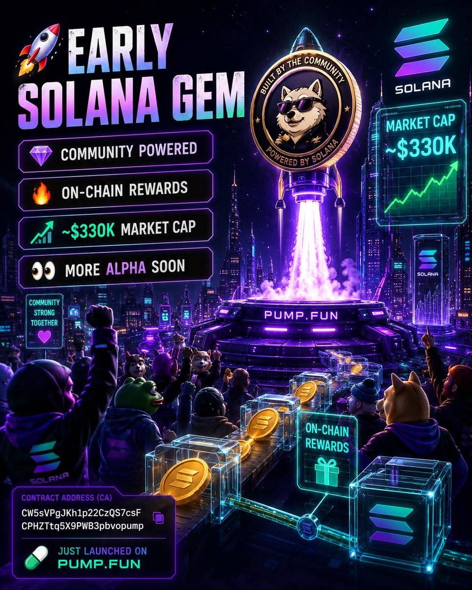 Ramoney108's tweet photo. Just spotted a newly launched Solana meme coin on https://t.co/EeNh2FuHO9 that's giving off serious early gem energy. Sitting at roughly a $330K market cap. 

CA: CW5sVPgJKh1p22CzQS7csFCPHZTtq5X9PWB3pbvopump https://t.co/kv1gylFMoB