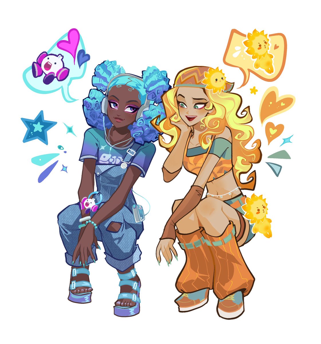 _Kehlannie_'s tweet photo. ꧁ BRITEBEATTTT ꧂

Synthwave celebrating her birthday with her sun pookie wookie doo wop, Soleilllll😭🥹
💜🩵🎧 &amp; 🧡💛☀️

(Thank you so so so much @Libbly_Libby for this gorgeous drawing of my babiessss😭🩷!) 

#FortniteArt
(9/12) https://t.co/9kws8hs52M