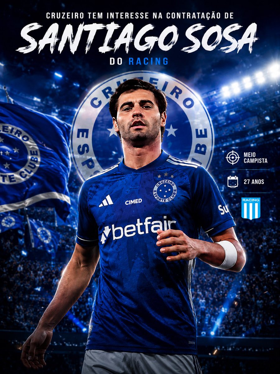 QGdoCruzeiro's tweet photo. ⚠️O Cruzeiro tem interesse na contratação de Santiago Sosa, do Racing. 

A expectativa é que o Maior de Minas formalize uma proposta pelo atleta nos próximos dias. https://t.co/ej0pk453yS