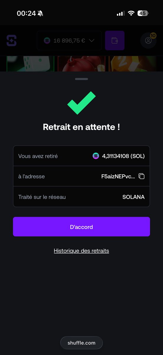 emirmalte's tweet photo. 250€ encore pour vous 💰

2/3 qui sont les suivant ? 👀

adresse sol en commentaire like + follow https://t.co/aPxeHctztv