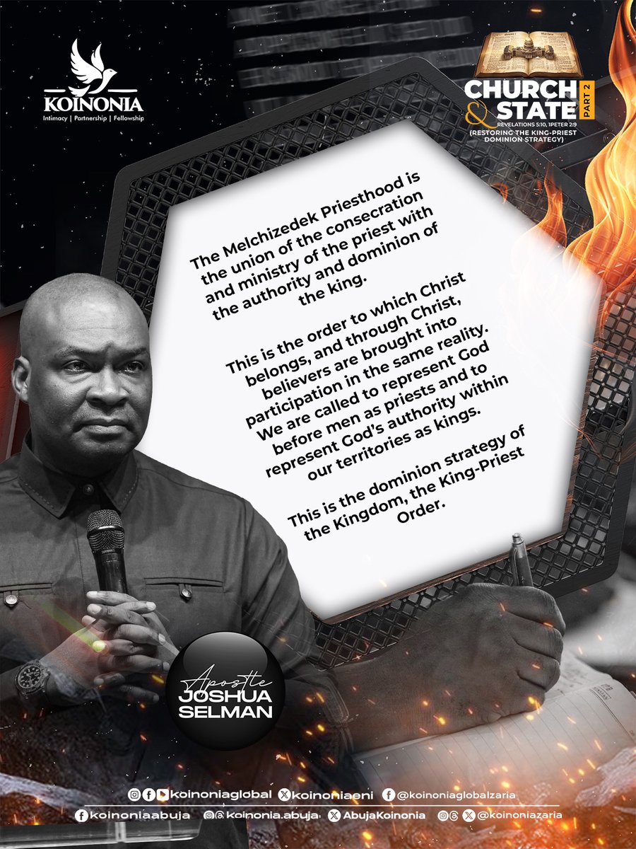 koinoniaeni's tweet photo. #ApostleJoshuaSelman
#ChurchAndStatePartTwo
#RestoringTheKingPriestDominionStrategy
#KoinoniaAbuja
#KoinoniaZaria
#KoinoniaGlobal https://t.co/GYFzfK7aeV