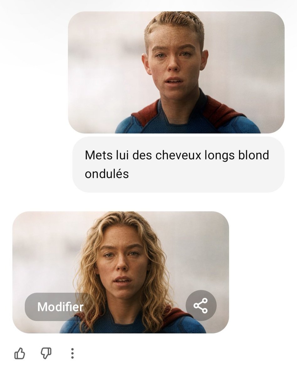 SupermanTheReal's tweet photo. L'image avec cheveux courts vient de mralexmagnificent sur deviant'art et j'ai voulu tenter quelque chose #Supergirl https://t.co/CaHvr8cT2m